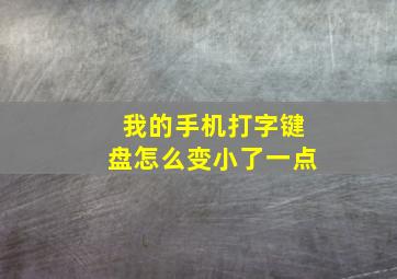 我的手机打字键盘怎么变小了一点