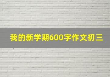 我的新学期600字作文初三