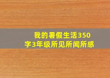 我的暑假生活350字3年级所见所闻所感