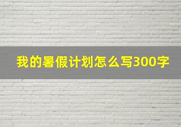 我的暑假计划怎么写300字