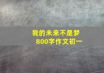 我的未来不是梦800字作文初一