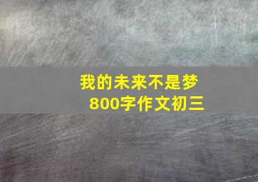 我的未来不是梦800字作文初三