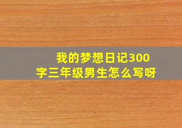 我的梦想日记300字三年级男生怎么写呀