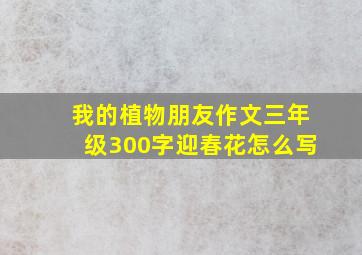 我的植物朋友作文三年级300字迎春花怎么写