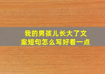 我的男孩儿长大了文案短句怎么写好看一点