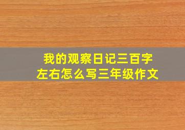 我的观察日记三百字左右怎么写三年级作文