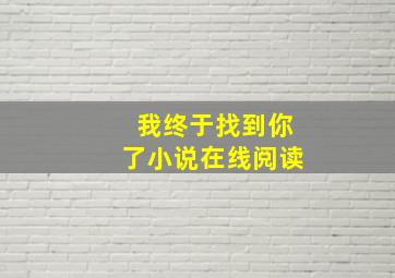 我终于找到你了小说在线阅读