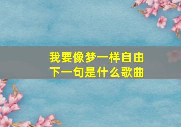 我要像梦一样自由下一句是什么歌曲