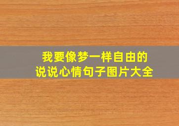 我要像梦一样自由的说说心情句子图片大全