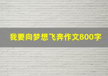 我要向梦想飞奔作文800字