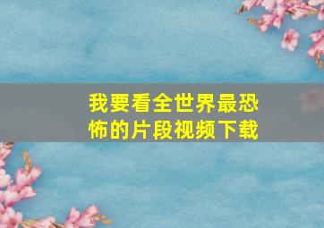 我要看全世界最恐怖的片段视频下载