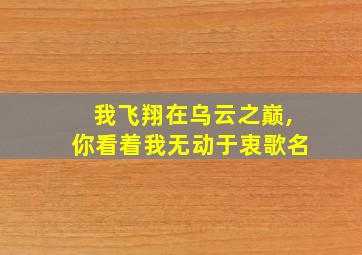 我飞翔在乌云之巅,你看着我无动于衷歌名