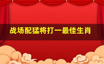 战场配猛将打一最佳生肖