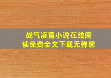 战气凌霄小说在线阅读免费全文下载无弹窗