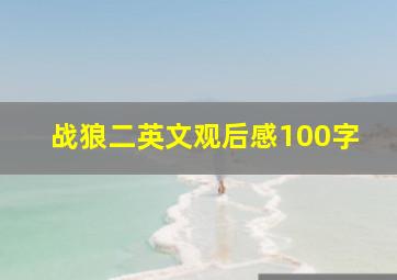 战狼二英文观后感100字