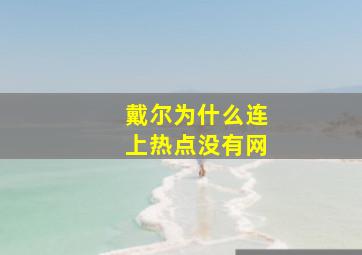 戴尔为什么连上热点没有网