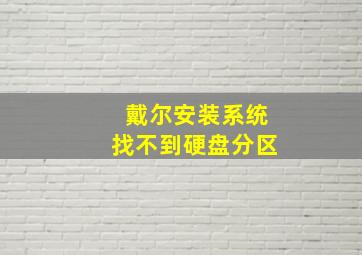 戴尔安装系统找不到硬盘分区