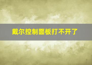 戴尔控制面板打不开了