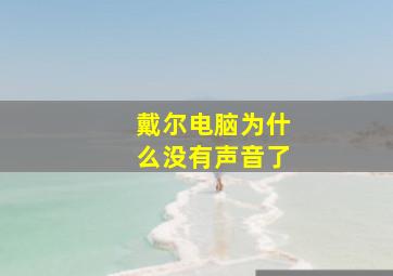 戴尔电脑为什么没有声音了