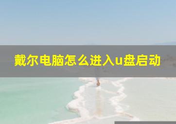 戴尔电脑怎么进入u盘启动