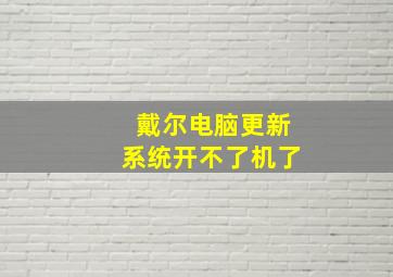 戴尔电脑更新系统开不了机了