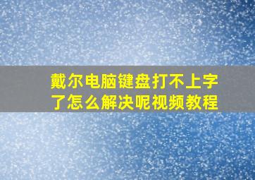 戴尔电脑键盘打不上字了怎么解决呢视频教程