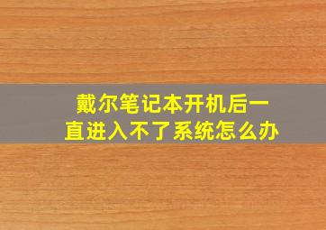 戴尔笔记本开机后一直进入不了系统怎么办