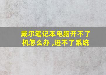 戴尔笔记本电脑开不了机怎么办 ,进不了系统