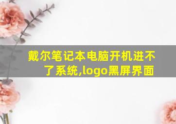 戴尔笔记本电脑开机进不了系统,logo黑屏界面