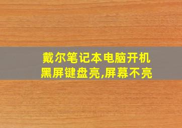 戴尔笔记本电脑开机黑屏键盘亮,屏幕不亮