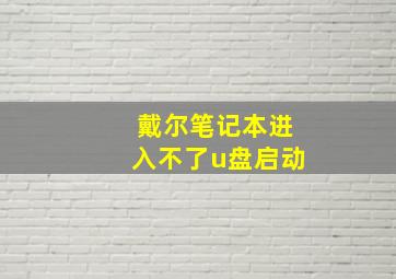 戴尔笔记本进入不了u盘启动