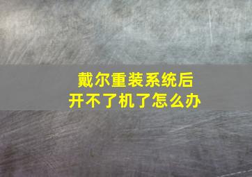 戴尔重装系统后开不了机了怎么办