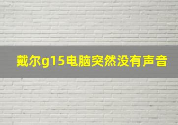 戴尔g15电脑突然没有声音