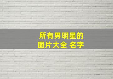 所有男明星的图片大全 名字