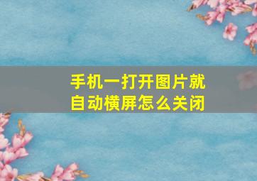 手机一打开图片就自动横屏怎么关闭