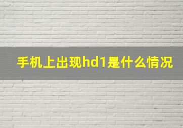 手机上出现hd1是什么情况