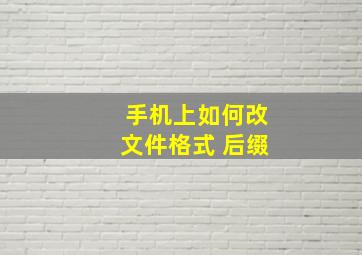 手机上如何改文件格式 后缀