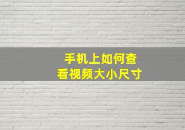 手机上如何查看视频大小尺寸