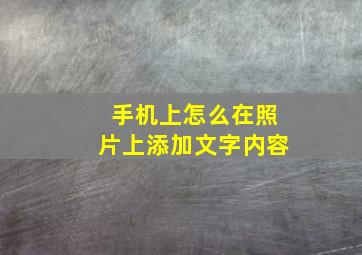 手机上怎么在照片上添加文字内容