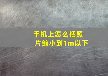 手机上怎么把照片缩小到1m以下