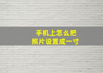 手机上怎么把照片设置成一寸