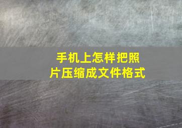 手机上怎样把照片压缩成文件格式