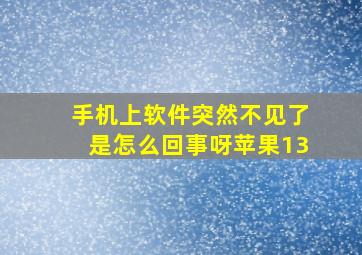 手机上软件突然不见了是怎么回事呀苹果13