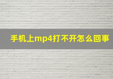 手机上mp4打不开怎么回事