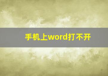 手机上word打不开