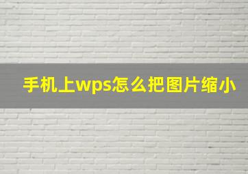 手机上wps怎么把图片缩小