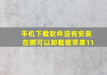 手机下载软件没有安装在哪可以卸载呢苹果11