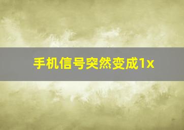 手机信号突然变成1x