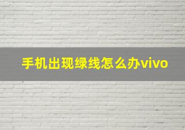 手机出现绿线怎么办vivo