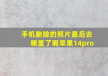 手机删除的照片最后去哪里了呢苹果14pro